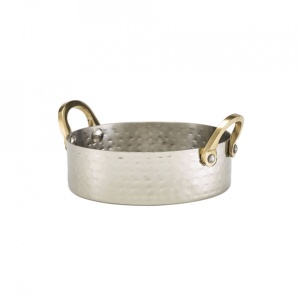 Caserola inox cu manere 12 x 3.5cm MHCD12