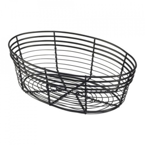 Cos otel oval negru Genware 25.5x16x8cm WB2516BK