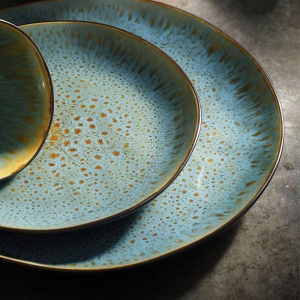Farfurie plata Turquoise Lotus 28 cm 531016