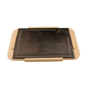 Platou Steak ardezie cu lemn 40x26cm A1062-001
