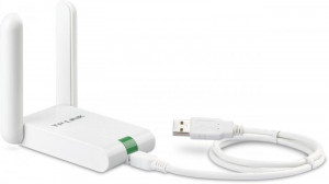 Adaptor wireless TP-Link, N300 HIGH GAIN, USB2.0, 2 antene fixe, Atheros, 2T2R, buton QSS, cablu extensie USB