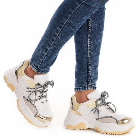 Sneakers dama trendy Sofia alb