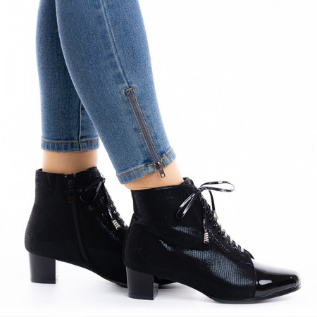 Botine dama cu toc mic Antonia negru