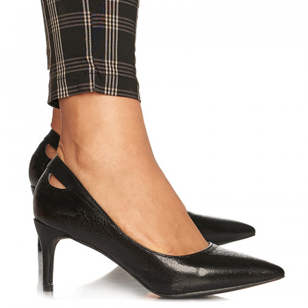 Pantofi stiletto cu toc mediu Amalia negru
