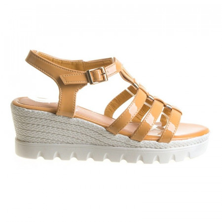 Sandale dama cu platforma Ema camel