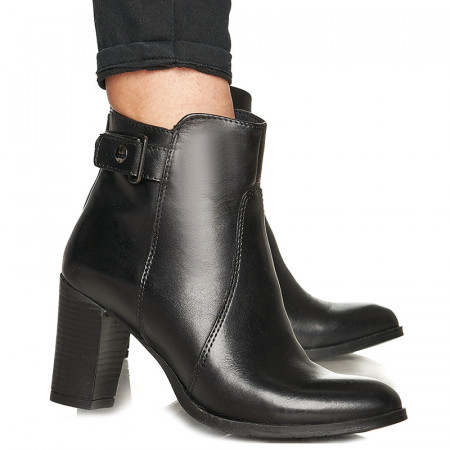 Botine dama din piele naturala Amira negru