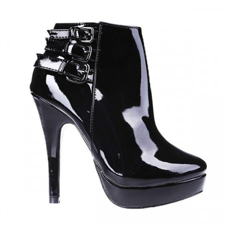 Botine Matilda negre pat