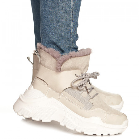 Ghete sport imblanite Paris bej