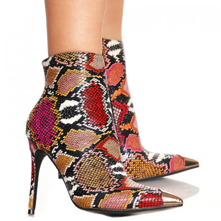 Botine cu toc inalt Josefa roz