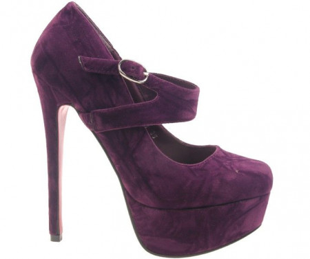 Pantofi purple cu bareta peste picior Jens