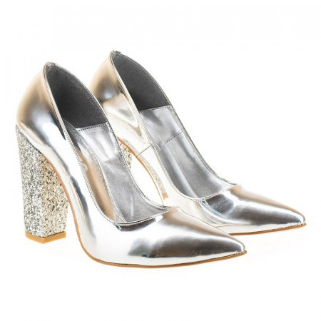 Pantofi stiletto cu toc glitter Amira