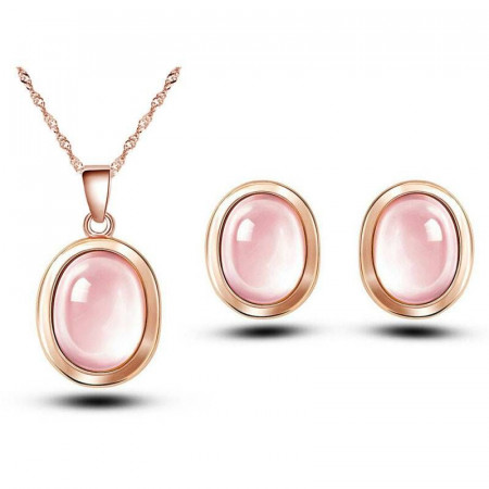Colier cu pandativ bijuterie eleganta Reina Micaela in set de colier si cercei
