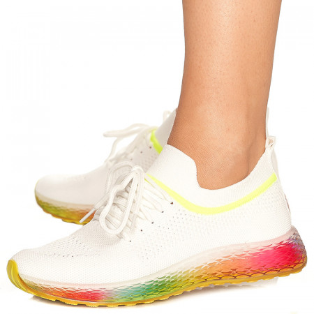 Pantofi sport Cecilia alb cu verde