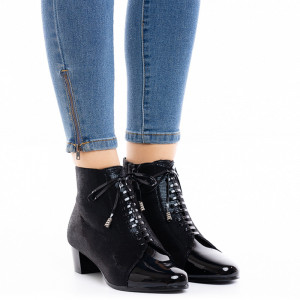 Botine dama cu toc mic Antonia negru