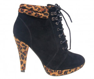 Botine negre cu toc Elizabeth