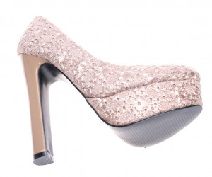 Pantofi de dama taupe Romantic Flower