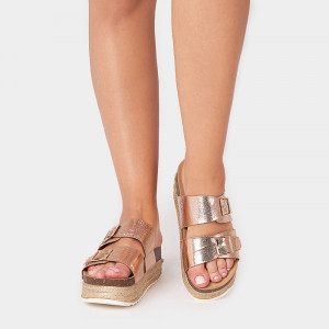 Papuci dama cu talpa sport FLORA bronz