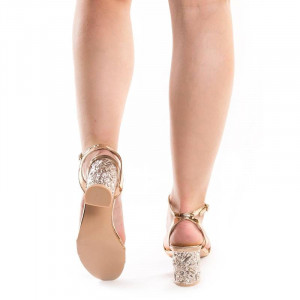 Sandale cu toc chic Gerasole bronze