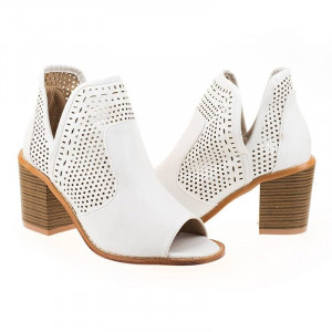 Sandale cu toc la moda Adriana alb
