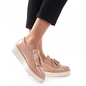 Sneakers din lac cu talpa inalta Melania