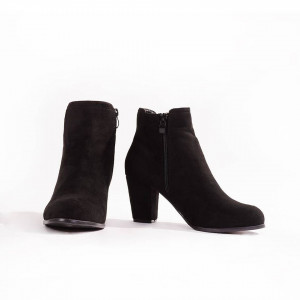 Botine cu toc din velur Marta blk
