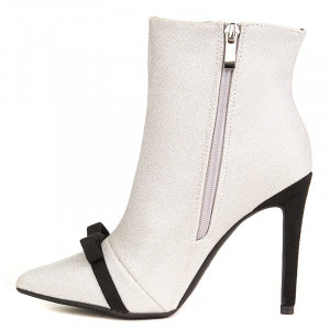 Botine cu toc inalt elegante Carmina alb
