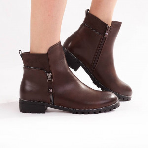 Botine cu toc mic trendy Gloria brn