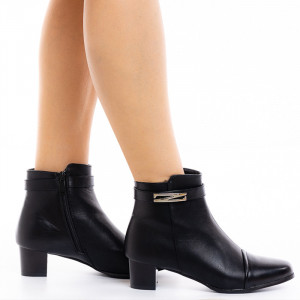 Botine dama cu toc mic Gloria negru