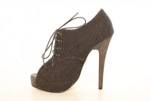 Botinele Negre peep toe Leah