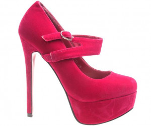 Pantofi fuchsia cu bareta peste picior Jens
