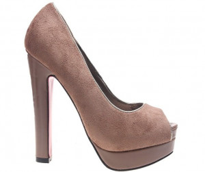 Pantofi khaki cu varf decupat Katerina