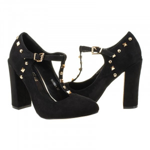 Pantofi office chic cu barete Amalia blk