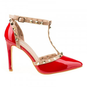 Pantofi stiletto decupati la moda Rosso