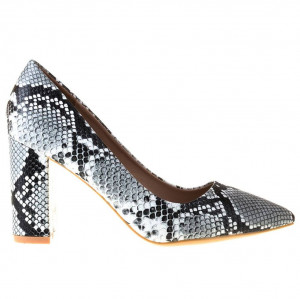 Pantofi stiletto snake cu toc gros Martina