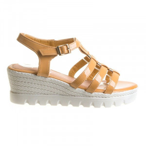 Sandale dama cu platforma Ema camel