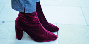 Botine damă material textil Florina, bordo