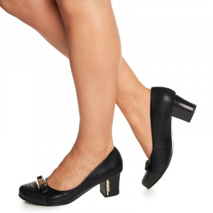 Pantofi office cu toc mediu gros Amelie