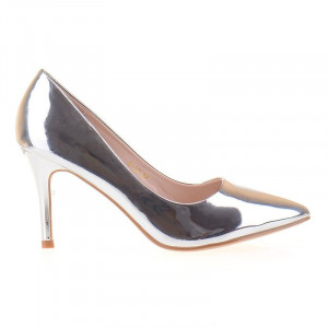 Pantofi stiletto argintiu Bianca