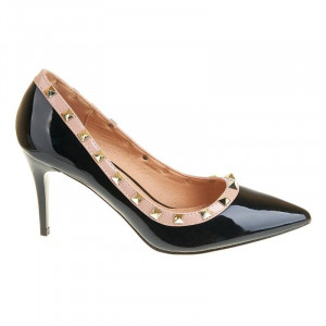 Pantofi stiletto cu toc mediu Carla blk