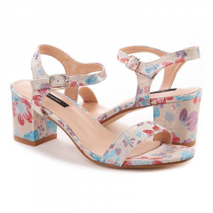 Sandale cu toc imprimat chic Salma