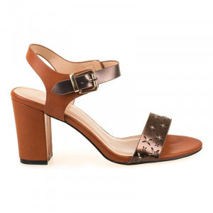 Sandale office cu toc Amalia camel