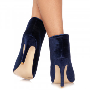 Botine cu toc peep toe Alexa blu
