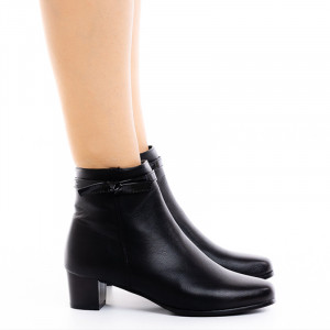 Botine dama cu toc mic Amelia negru