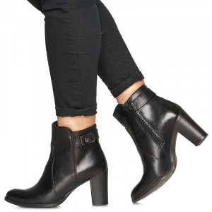 Botine dama din piele naturala Amira negru