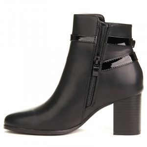 Botine office cu toc gros Alma negru