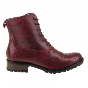 Ghete casual imblanite oxford din piele naturala italia Amira red