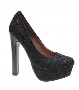 Pantofi de dama black Romantic Flower