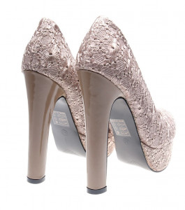 Pantofi de dama taupe Romantic Flower