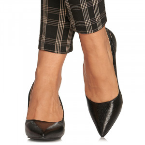 Pantofi stiletto cu toc mediu Amalia negru