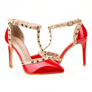 Pantofi stiletto decupati la moda Rosso